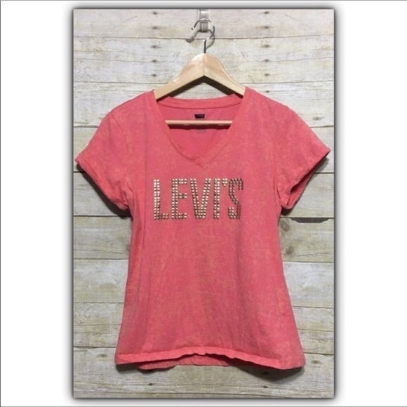 Levi’s studded splotchy mottled acid dye tee L - Picture 1 of 3